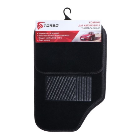 Car mats Torso, pile, 62 × 42 cm, 43 × 30 cm, black, set 4 pcs