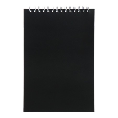 Notepad A5, 60 sheets on the crest, plastic cover, black