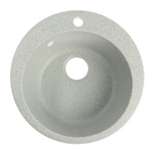 Sink for a kitchen made of stone Zein 30/Q10, D = 475 mm, round, overflow, color light gray