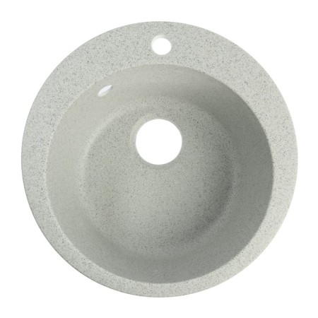 Sink for a kitchen made of stone Zein 30/Q10, D = 475 mm, round, overflow, color light gray
