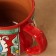 Mug of Rishtan ceramics "Flowers", 330 ml, red