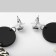 Earrings "Geometry" zebra, black and white color in silver