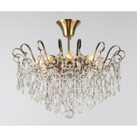 Ceiling light ESCADA, 664/8P. 8x40W, e14, 500x500x430 mm, antique bronze color/transparent crystals-1