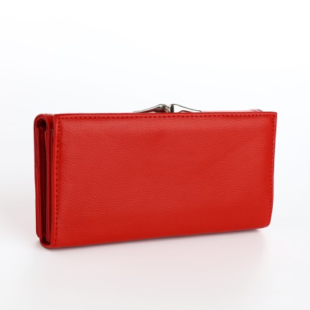 Women's wallet on magnets, red color-1