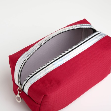 Cosmetic bag with lightning, red color-2