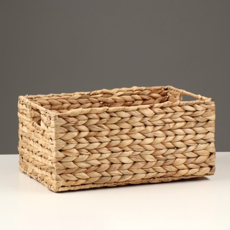 Storage basket, rectangular, 32 x 22 x 13.5 cm, water hyacinth, metal. frame