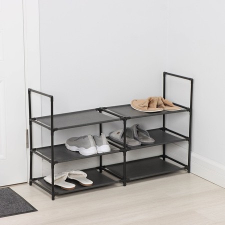 LadOM shoes shelf, 3 tiers, 90 × 30 × 57 cm, black color