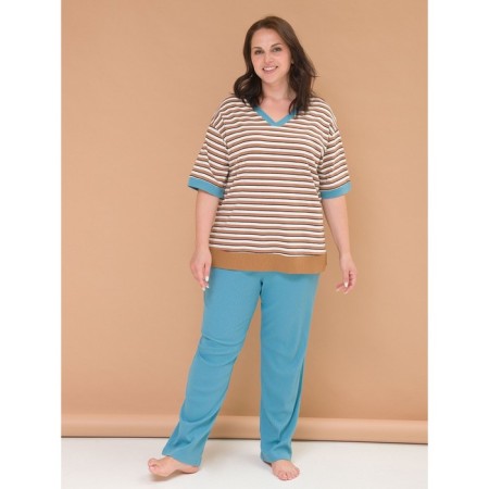 Female trousers, 5xl size, blue color-4