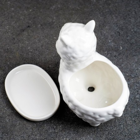 Pot "Lama Lyol" White, 15x8x12cm-4