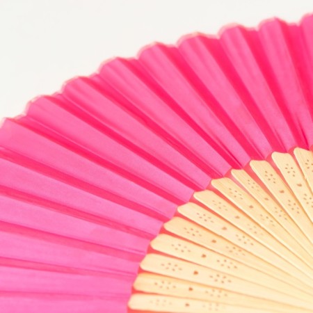 Fan bamboo, textiles h = 22 cm "monocet" in the box, fuchsia-3