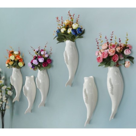 Nastenna-Vaza Decor "Fish" 26.2 x 7.3 cm, white