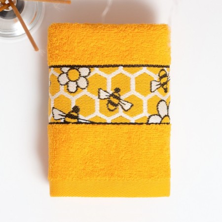Terry towel 30x60cm, bees, orange 340g/m XL-1