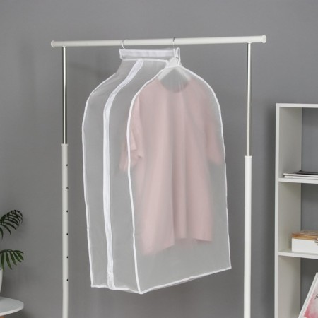 Чехол для одежды плотный Доляна, 60×90×30 см, PEVA, цвет белый-3