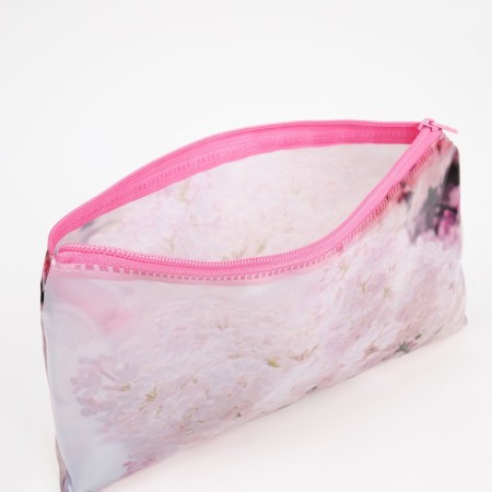 Cosmetic bag-penete on zipper, PVC, pink color-2