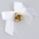 A bell on a pin with a bow for graduation, white, d = 2.6 cm