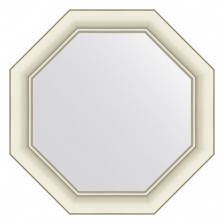 EvoForm mirror in the baguette frame, 60 mm, 51x51 cm, white color with silver
