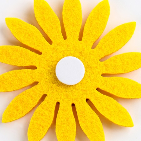 Adhesive -based felt decor, set 20 pcs., Size 1 pc. - 6 × 6 cm., Yellow color-3