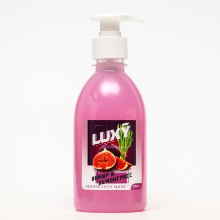 Cream-soap liquid Luxy figs and lemongrass with a dispenser, 330 ml-1