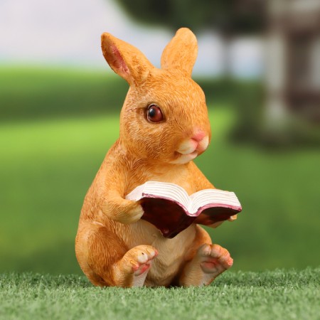 Garden figure "Bunny reads the book" 10x8x15cm