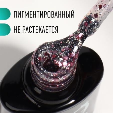 Nail varnish gel, Glitter Flash, 3 phase, 8ml, LED/UV, transparent/pink (07)-1