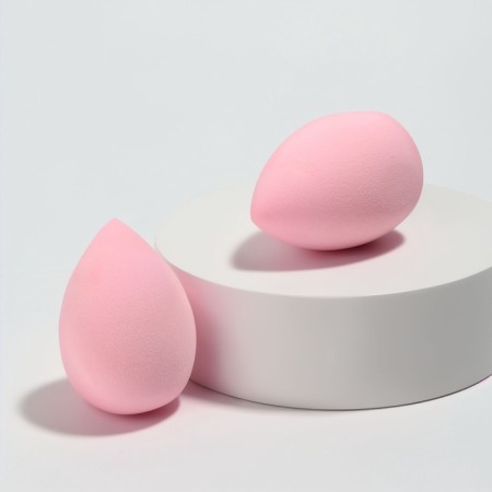 Makeup sponge, set - 2 pcs, 6 × 4 cm, increase when getting wet, pink color