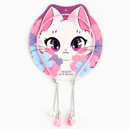Hair rim with decorative elements "Cute", 0.8 x 13 x 24 cm-1
