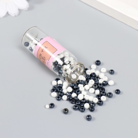 Bead 6/0 in the bottle "Black and white classics" 20 g ceramic shine 6x2x2 cm-1