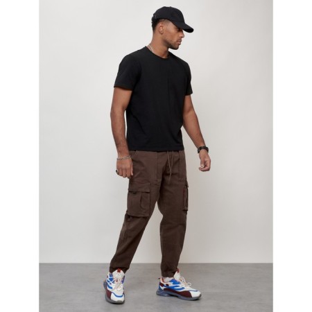 Cargo jeans men, size 52, brown color-10
