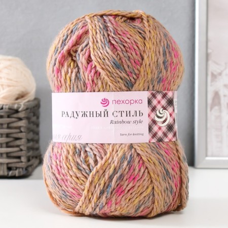 Yarn "Rainbow style" 25% wool, 75% pan 200m/100g (1136 m)