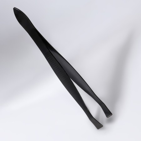Direct tweezers, narrow, 8.5 cm, black color-3