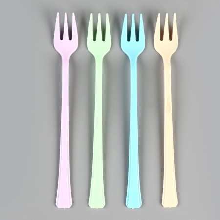 Plastic forks, in a set 12 pieces, color mix