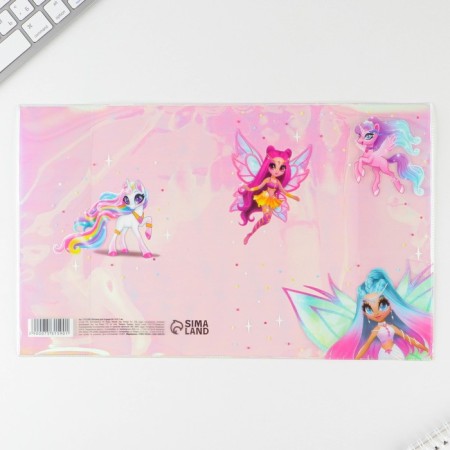 The holographic cover for the notebook "Fairies", 34.7 x 21.1 cm-2