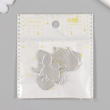 Decor for creativity plastic mirror "Birth of a child" set 6 pcs-3