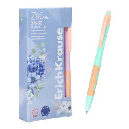 Automatic ball, Erichkrause, XR-30 Matic & Grip Pastel Bloom Node 0.7 mm, blue-1