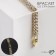 Bracelet with rhinestones "shine" 2 rows, white color in gold, 18cm