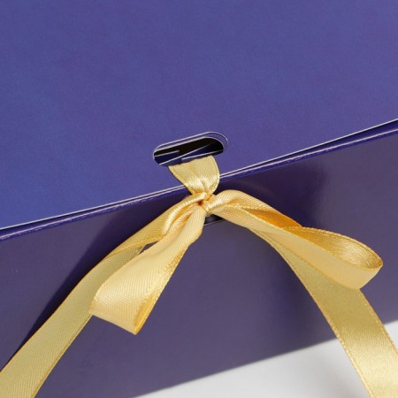 Happy New Year folding box, embossing, blue, 16.5 x 12.5 x 5 cm, New Year-3
