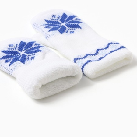 Double female mittens, white color, river 18-2