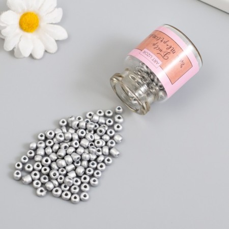 Round beads 6/0 in the bottle "Silver" 2x20 g set 2 pcs-1