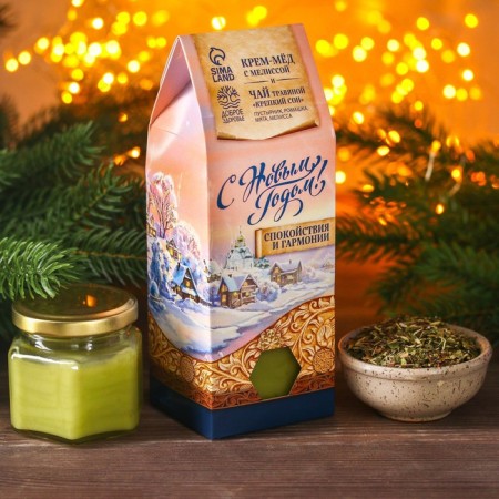 Set "Happy New Year": Herbal tea 20 g and cream-meda 120 g.-1