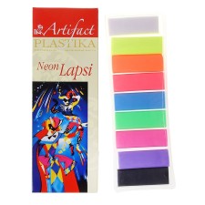 A set of plastic - polymer clay, Lapsi Neon, 9 colors of 20 g