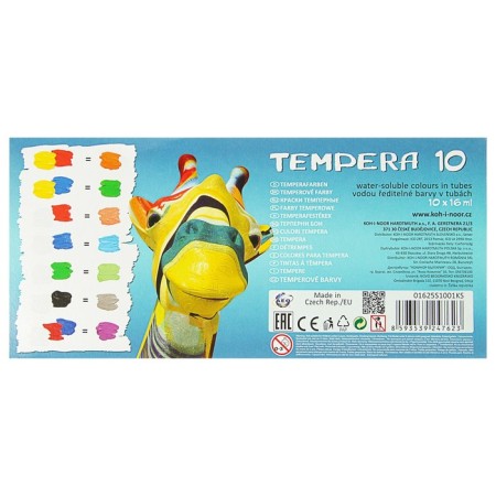 Temporary paints in Koh-I-Noor tubes, 10 colors x 16 ml, without brush-1