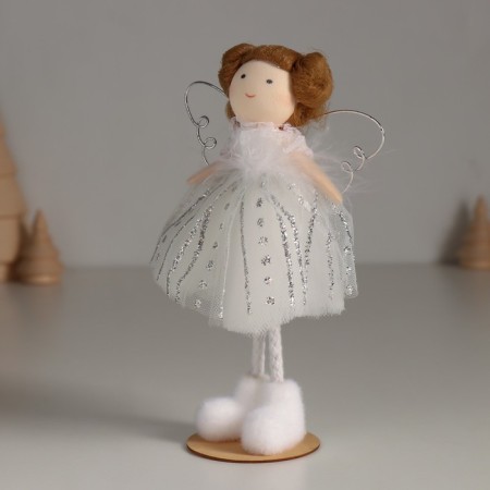 Interior doll "Angel in a white dress and in white boots" 5x7.8x15.5 cm-3