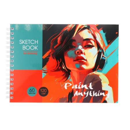 Sketchbook A5 60 sheets on the crest "Bright Paints", Cardboard cover, 120g/m2 block, mix-2