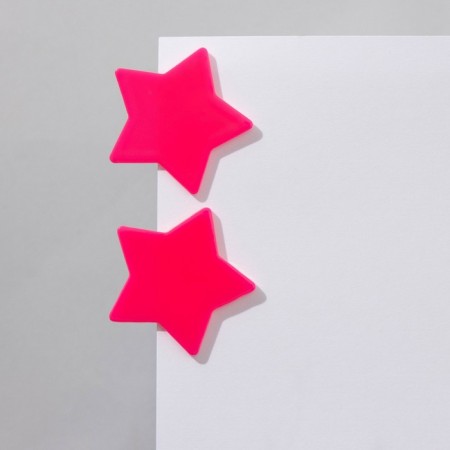 Acryl Earrings "Star", pink color-1