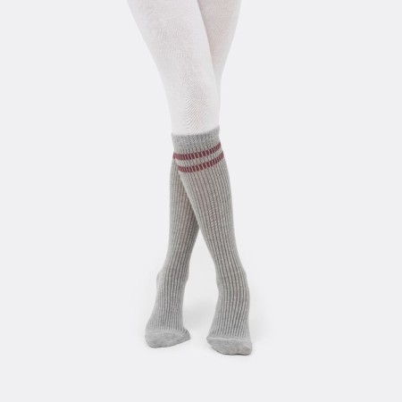 Pantyhose children, color gray melange /white, height 116-122