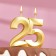 Candle in the cake jubilee "line", number 25, gold metallic, 6.5 cm