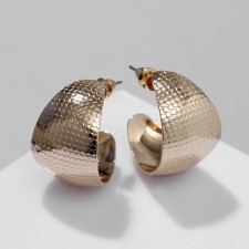 Ring earrings are “wide” embossed, color gold, d = 2.6 cm