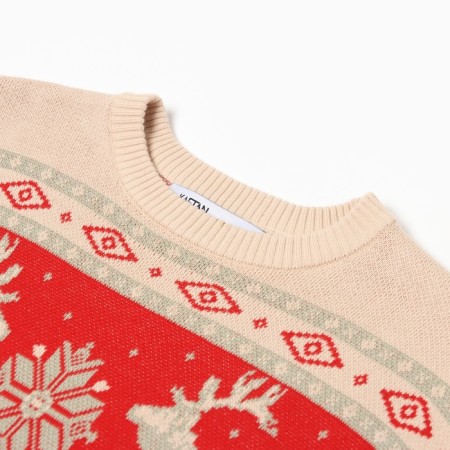 New Year. Knitted children's kaptan scandinavia size 32 (110-116 cm), red-5