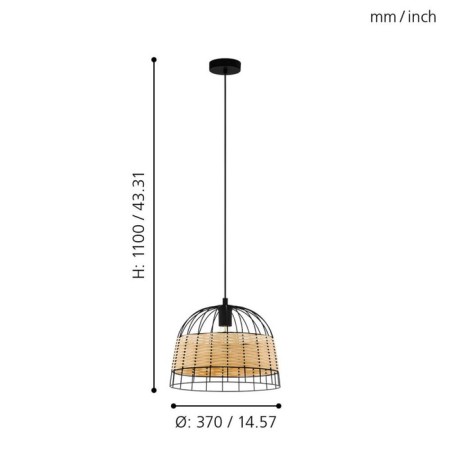 Suspension Anwick, 1x40W E27-2