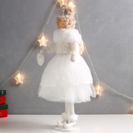 Interior doll "Princess in a lush white dress with heart" 20x20x50 cm-2
